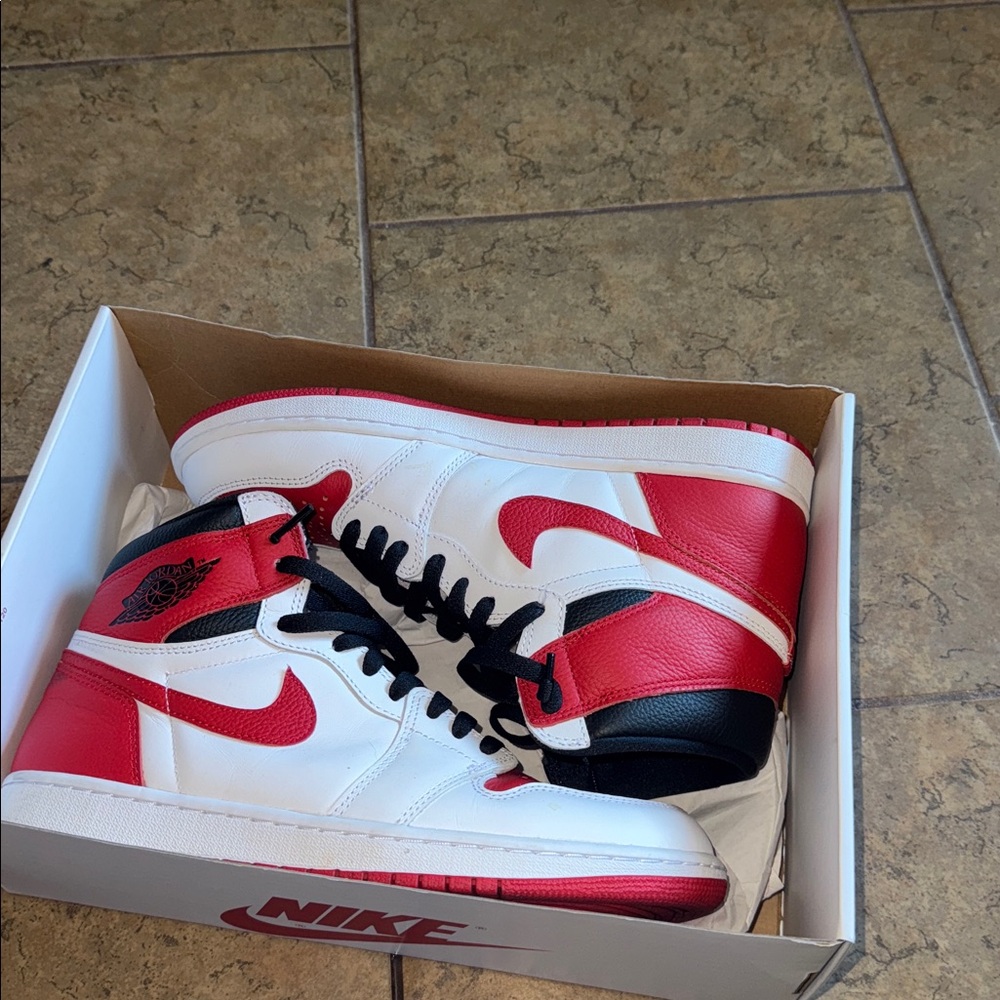 Nike Red and White High-Top Sneakers - Picture 6 of 6
